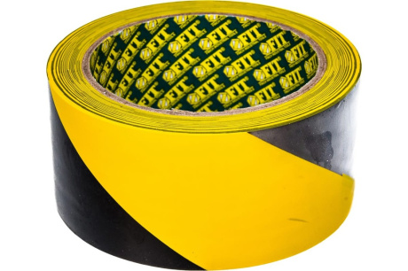 Купить Лента разметочная  самоклеющаяся  черно-желтая  50 мм х 25 м FIT 11859 фото №1